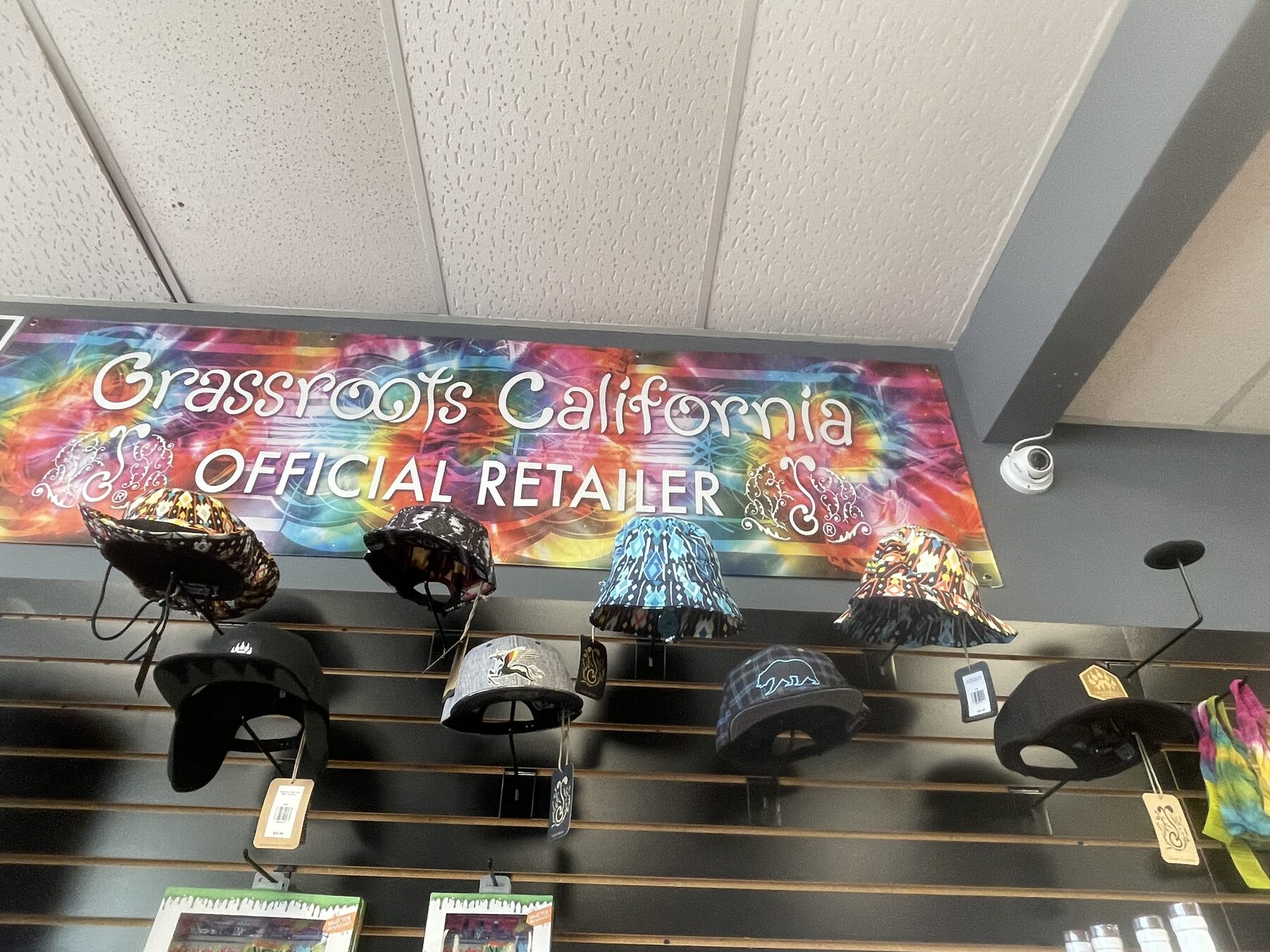 Second view of the store hat and headwear display